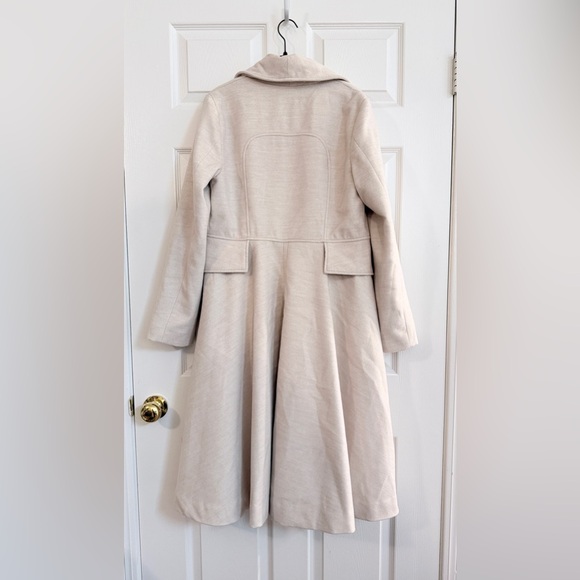 *NWT* Anthropologie Evaline Textured Cream/Tan Knee-Length Coat - Women’s 8 - Picture 5 of 9